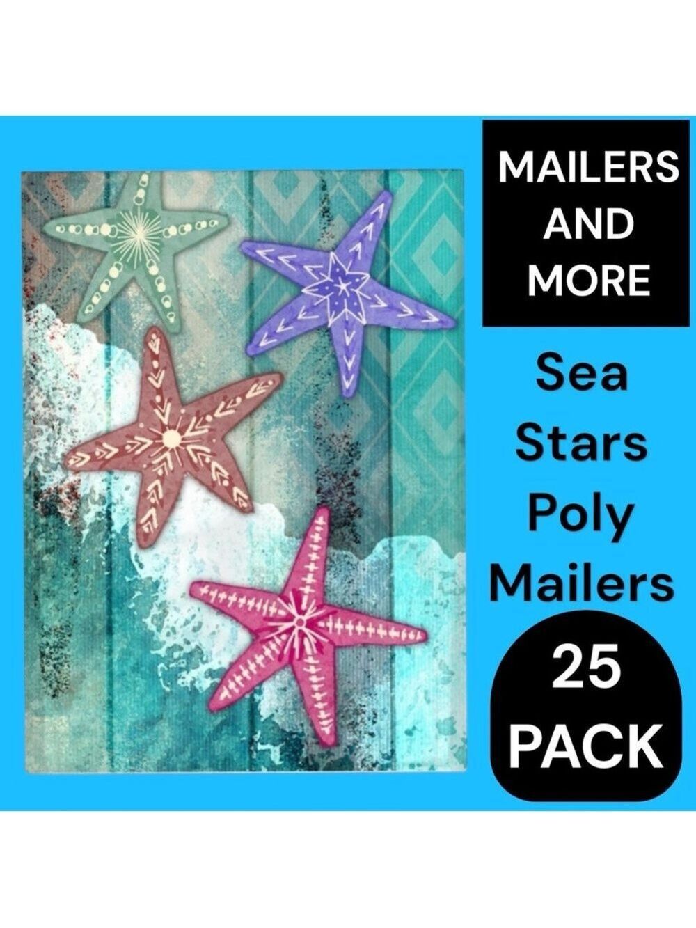 25 10X13 Poly Mailers Sea Star Ocean Fish Shipping Envelopes Bags PRICE IS FIRM - Picture 5 of 14